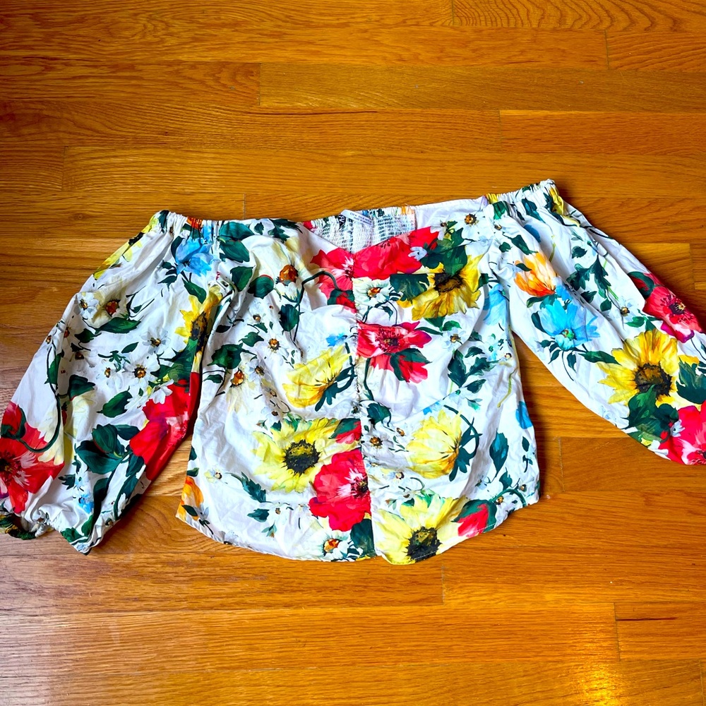 Zara floral off shoulder top